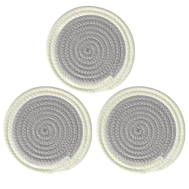 Fashionable Woven Coaster,Cotton Hot Pot Pad,Cotton Mat White Cooking and Baking Mat,Handmade Fabric Coasters Heat-Resistant 7-Inch Diameter 3 Pieces Picnic Used for Birthday Christmas Fashionable Woven Coaster,Cotton Hot Pot Pad,Cotton Mat White Cooking and Baking Mat,Handmade Fabric Coasters Heat-Resistant 7-Inch Diameter 3 Pieces Picnic Used for Birthday Christmas